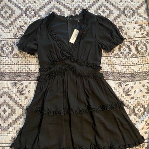 Black ruffle cocktail dress